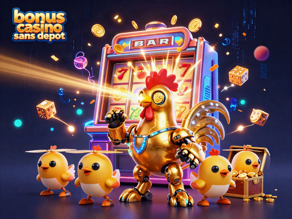Découvrez des gains incroyables grâce au bonus casino sans dépôt dans une illustration vibrante.